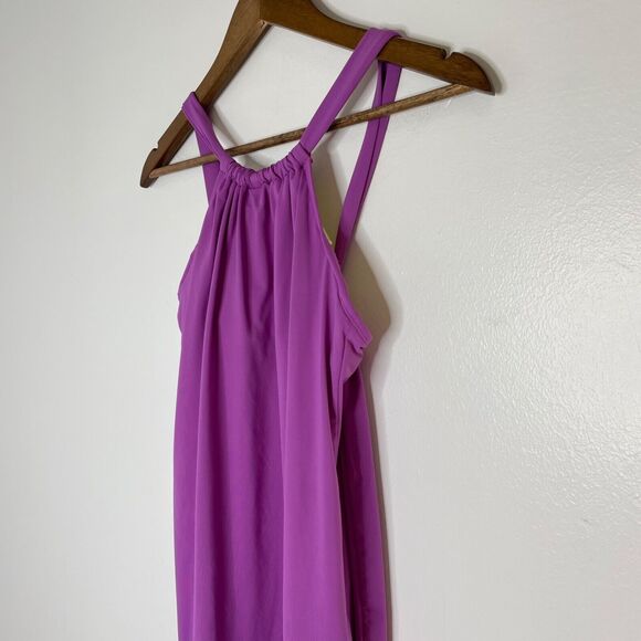 Athleta Purple Nylon Spandex Sleeveless Halter Maxi Dress Size XXS Women’s - Picture 2 of 8